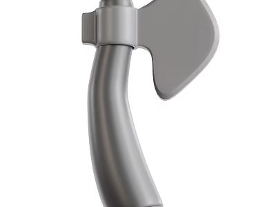 Durable Gray Axe Shaped Playground Equipment With Curved Handle For Kids 3d model