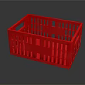 Red Plastic Storage Basket Perfect For Household Organizing And Daily Needs 3d model