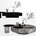 Coffee Table Metal Coffee Table Marble Coffee Table Combination Coffee Table Side Table Coffee Table Ornaments 3d model