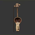 Traditional Wooden String Instrument with Curved Body Strings and Bow Design