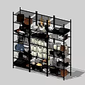 Sturdy Multi Layer Metal Shelving Unit With Storage Boxes Jars Baskets For Home Organization 3d model