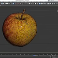 Fresh Juicy Red and Yellow Apple with Stem on Gray Background Close Up