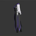 Sleek Silver Dress With White Long Sleeves And Purple Accent Details