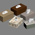 Various Design Wooden And Plastic Tissue Box Holders For Home Use 3d model