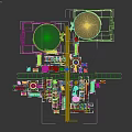 Industrial Chemical Plant Equipment With Large Towers Pipes And Reactors