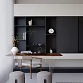 Modern Living Dining Room Interior Design With Large TV Wall Sofa And Round Coffee Table