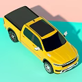 Yellow Modern Crew Cab Pickup Truck With Black Roof And Alloy Wheels