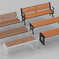Various Modern Stools with Wooden Seats and Metal Frames in Different Designs