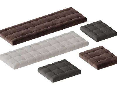 Tufted Velvet Sofa Benches In Brown Gray And White Upholstered Design 3d model