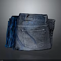 Classic Blue Denim Jeans With Stylish Pocket Design Stacked On Dark Surface
