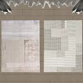 Modern Square Carpet Fabric Patchwork Carpet 3d model