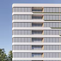 Modern Office Building Simple Multi-storey Apartment 3d model
