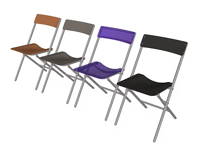 Folding Dining Chairs In Multiple Colors With Metal Frame For Home Use 3d model