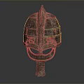 Ancient Metal Weapon Helmet Design With Intricate Patterns And Spiked Top