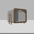 Wooden And Gray Pet House Furniture With House Shaped Opening And Ladder
