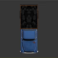 Vintage Blue Truck With Wooden Bed Classic Design Front Grille And Retro Style