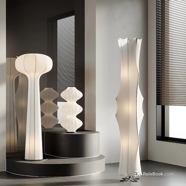 Stylish Modern Floor Lamp With Unique Sculptural Design For Home Interior Decor 3d model 
