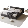 modern double bedside table carpet 3d model