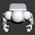 Game Movie Character PELMO Honda White Robot Standing Pose Design