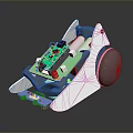 Robotic Device Featuring Green Circuit Board Gray Wheel Red Button and White Housing
