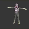 Futuristic Game Movie Character In Gray And White Uniform With Helmet And Arms Outstretched Pose
