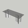 Sleek Modern Desk with Glass Top and Unique Metal Frame Design