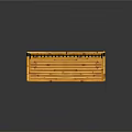 Natural Bamboo Outdoor Bench with Yellow Finish Backrest and Armrests Design