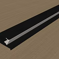 Modern Black Textured Strip Light With Warm Illumination On Wooden Surface