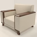 Modern Sofa Set Featuring Two Seater Sofa Single Armchairs Light Upholstery Wooden Frames 3d model