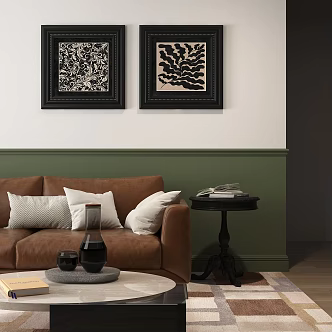 Antique Sofa Coffee Table Combination Sofa Coffee Table Side Table Retro Antique Decorative Painting Retro Decorative Painting Antique Decorative Painting Living Room Sofa Coffee Table 3d model