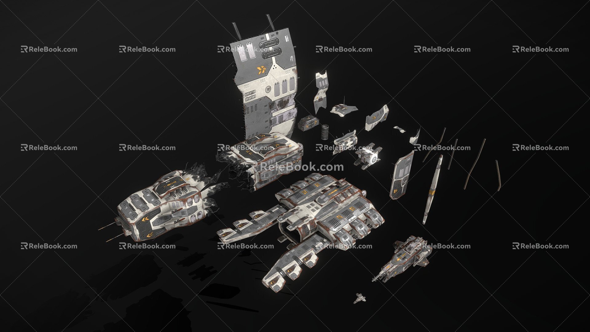 Weapons Sci-Fi Shipwreck 3d model