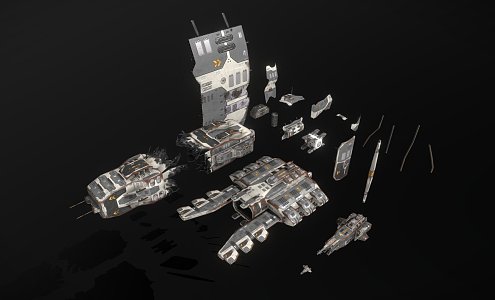 Weapons Sci-Fi Shipwreck 3d model