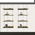 Modern Gold Metal Wall Shelves With Books Decorative Items And Minimalist Design
