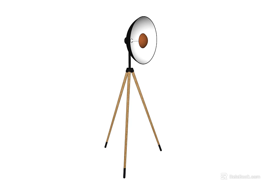 Modern Floor Lamp With Tripod Base And White Shade For Home Lighting Decor 3d model 