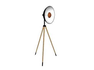 Modern Floor Lamp With Tripod Base And White Shade For Home Lighting Decor 3d model