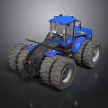 Powerful Blue Agricultural Tractor With Large Tires And Spacious Cab