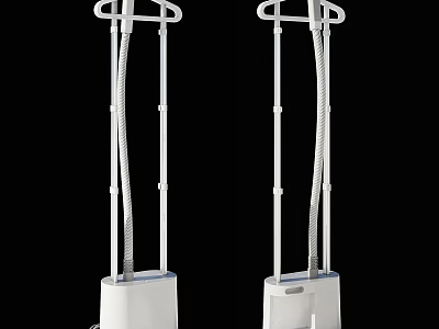 Two White Standing Garment Steamers With Metal Stand Base For Daily Use 3d model