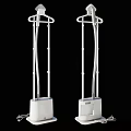 Two White Standing Garment Steamers With Metal Stand Base For Daily Use
