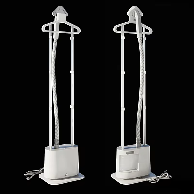 Two White Standing Garment Steamers With Metal Stand Base For Daily Use 3d model