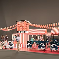 Traditional Commercial Street Design With Red Lanterns Stalls Pedestrians And Architecture
