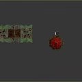 Two Decorative Lighthouse Model Furniture Pieces With Red Top White Body And Green Base