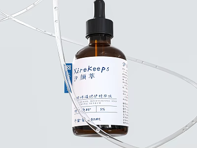 VineKeeps Daily Washing Product With 5 Active Ingredient 30ML Brown Bottle And Transparent Coils 3d model