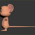 Cute Pink Mouse Game And Movie Character With Big Eyes Standing Arms Outstretched