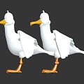 Modern bird seagull 3d model