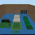 Indoor Sports Fitness Area With Various Workout Equipment And Training Spaces