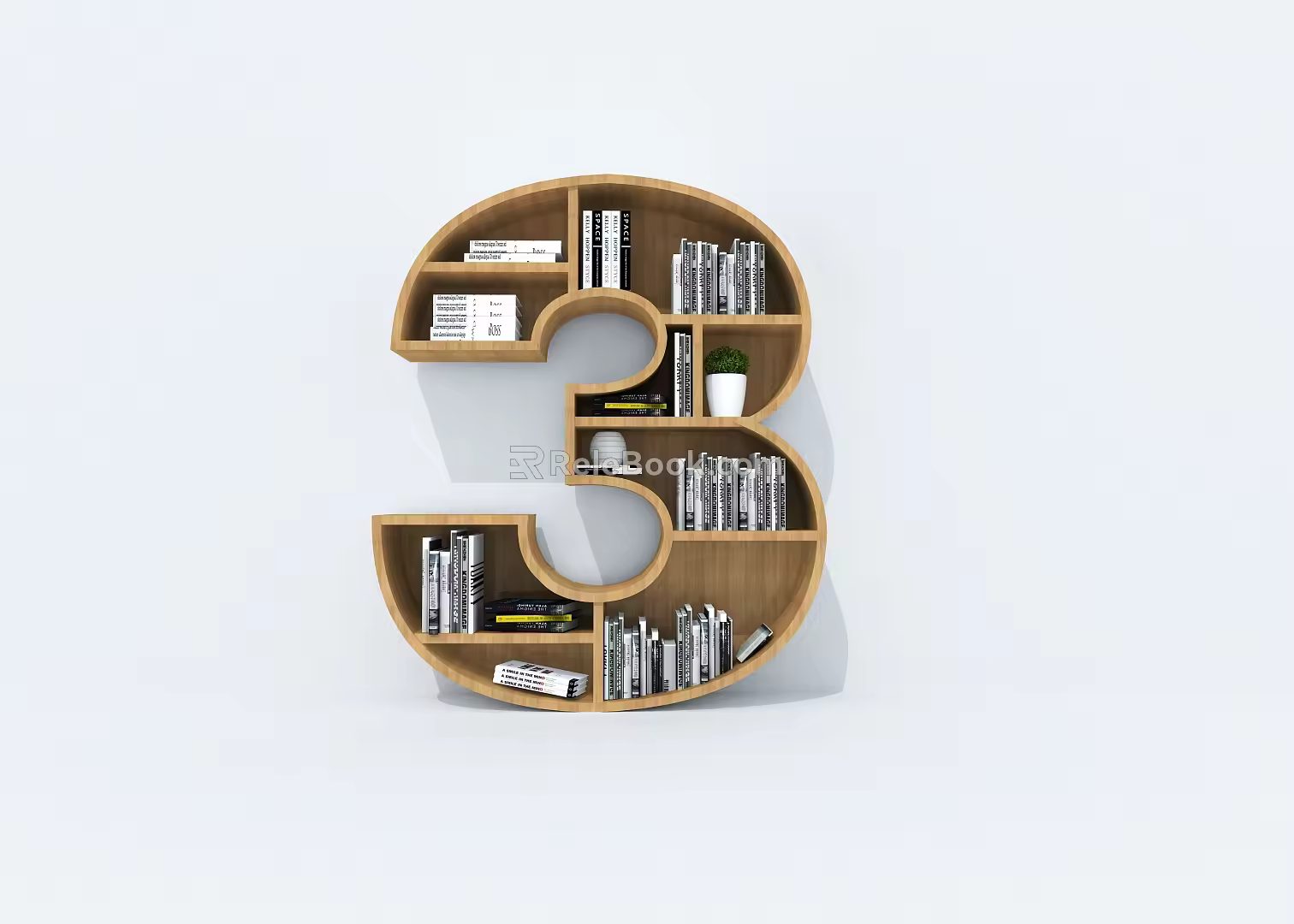 Bookcase Bookshelf Digital Bookshelf Creative Bookshelf Storage Rack 3d model