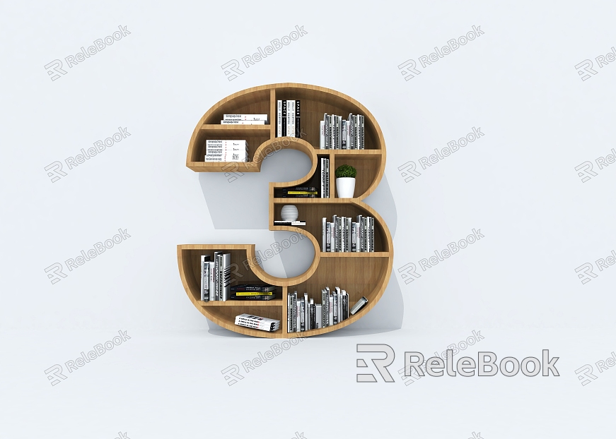 Bookcase Bookshelf Digital Bookshelf Creative Bookshelf Storage Rack model