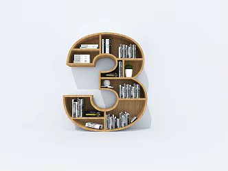 Bookcase Bookshelf Digital Bookshelf Creative Bookshelf Storage Rack 3d model