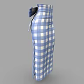 Stylish Blue And White Plaid Skirt With White Cami Top And Belt Detail