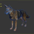 Brown And Black Dog With Erect Ears Standing Open Mouth On Shiny Reflective Floor